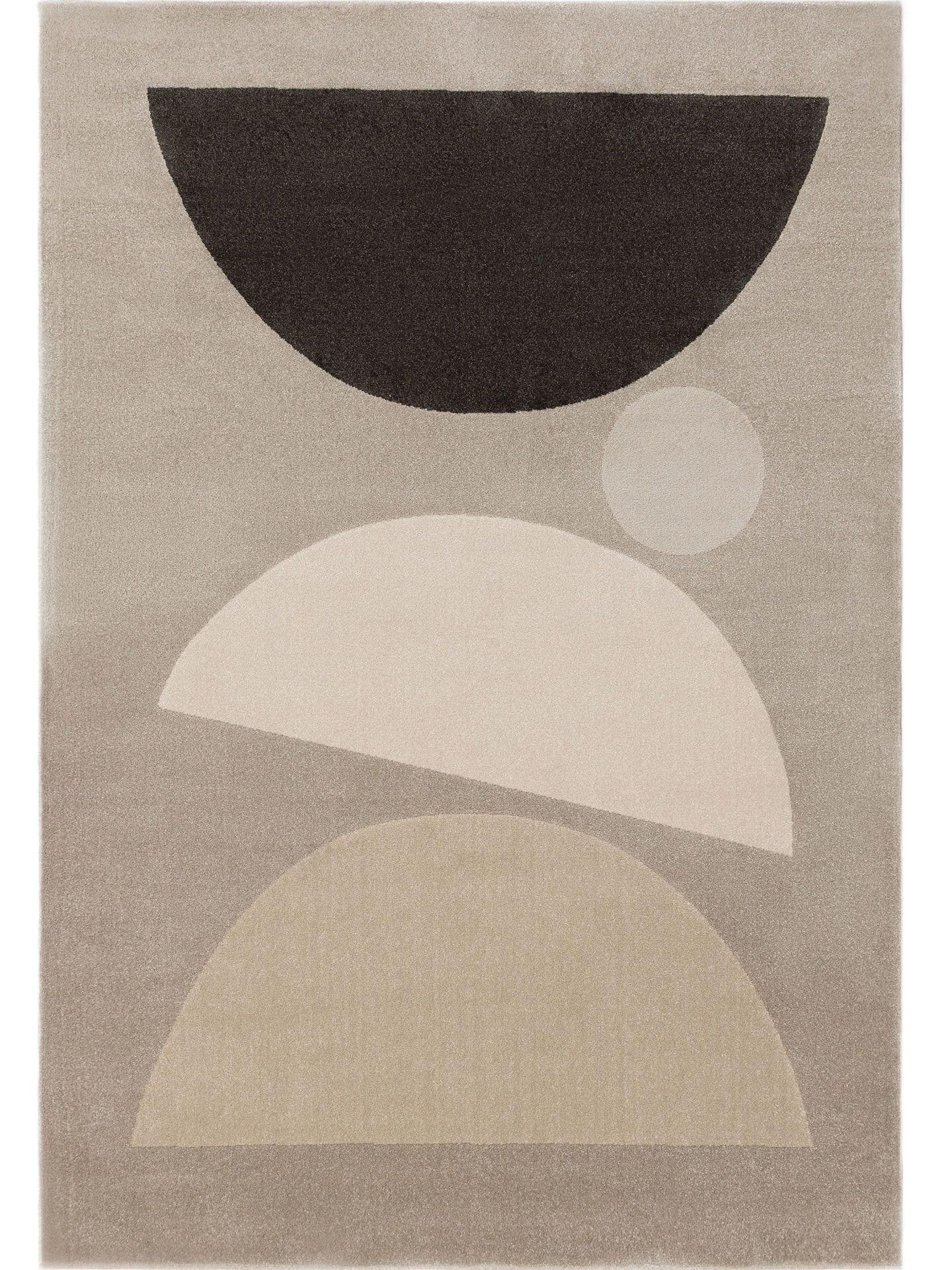 TEPPICH Ida Cream/Anthrazit 160x230 cm - Beige/Grau, Kunststoff (160/1cm) - KUNSTLOFT