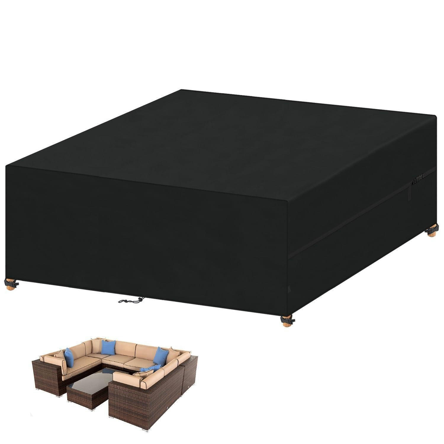 ABDECKUNG Gartenmöbel 300x250x100cm Wasserdicht 420D Oxford - Schwarz, Kunststoff (1/1/1cm)