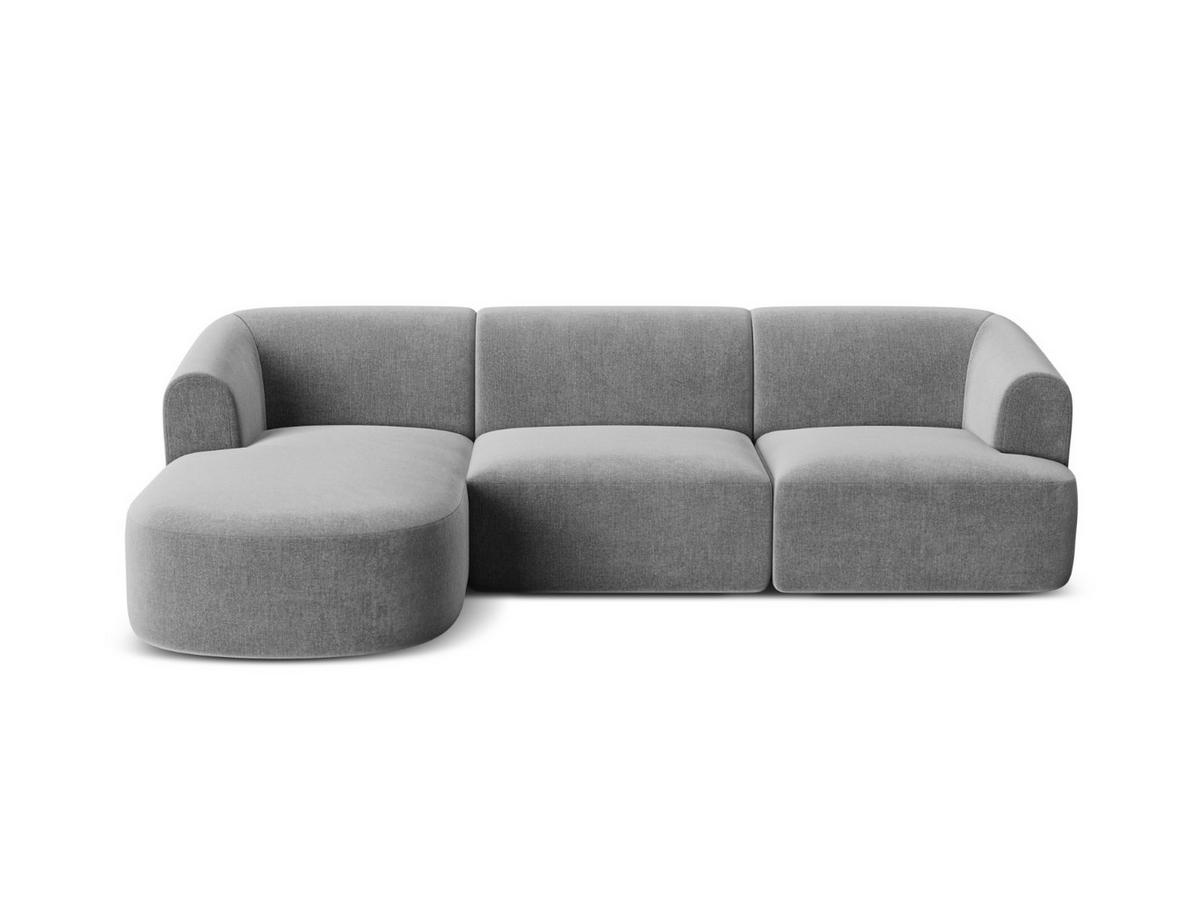 MODULARES-ECKSOFA links Campi aus Samt grau 4 Sitzplätze - Grau, Textil (156/256cm) - Cosmopolitan Design