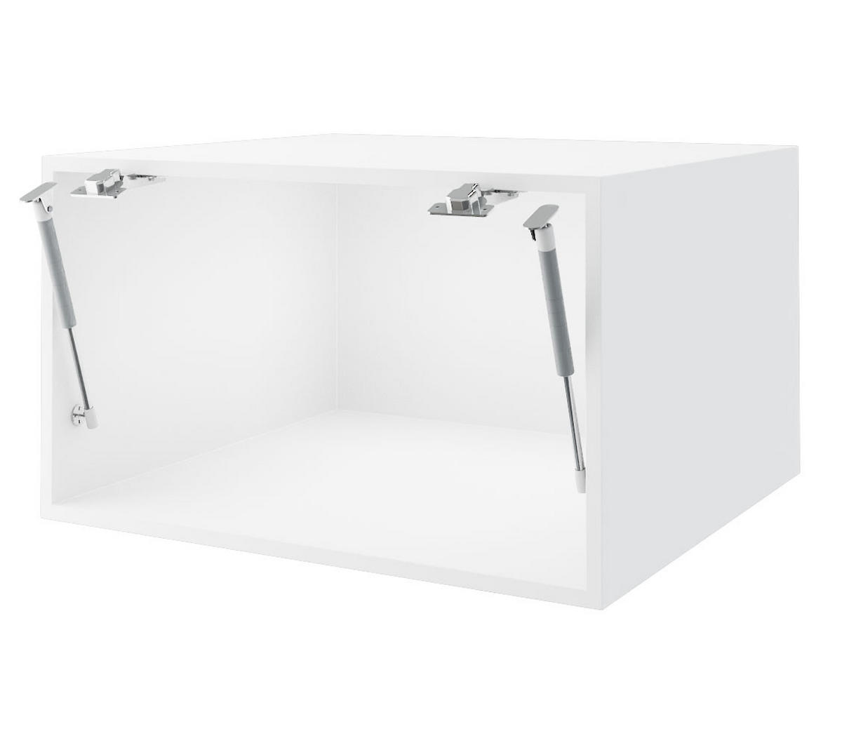 AUFSATZSCHRANK Essen W6B/50 Schwarz Hochglanz / Weiß Matt 50 / 59 / 36cm - Schwarz Hochglanz/Schwarz, Holz/Holzwerkstoff (50/36/59cm) - Feldmann-Wohnen