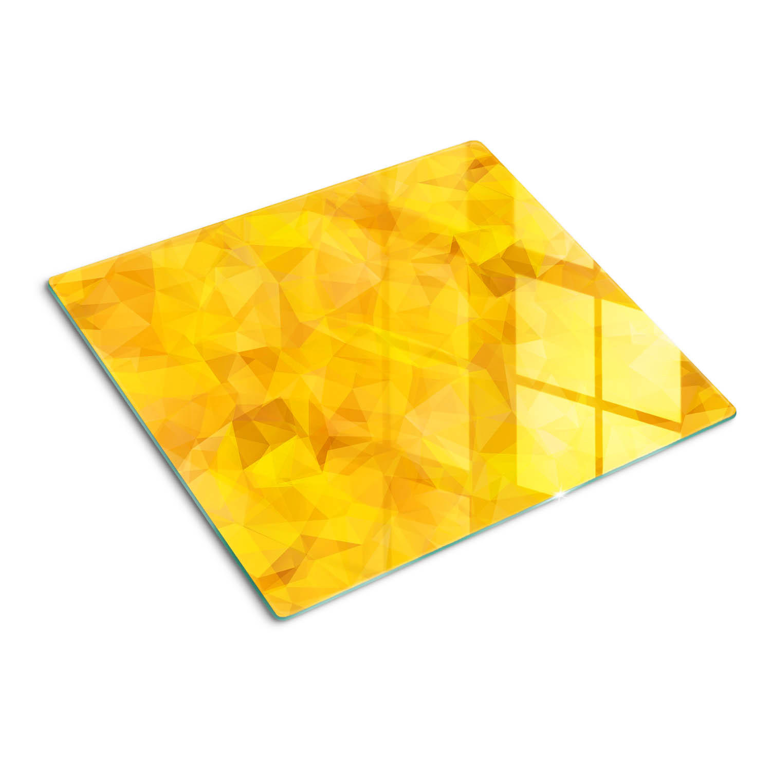 GLASPLATTE 60x52 cm Abstrakte Dreiecke - Gelb, Glas (60/0.4/52cm) - TULUP