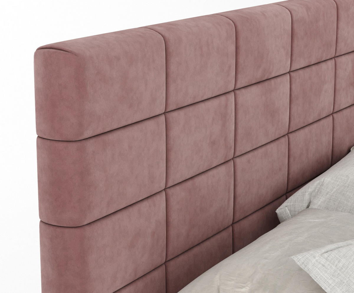 BOXSPRINGBETT Ava Rosa 200/200 cm - Schwarz/Rosa, Holz/Holzwerkstoff (200/200cm) - Maison de Reve