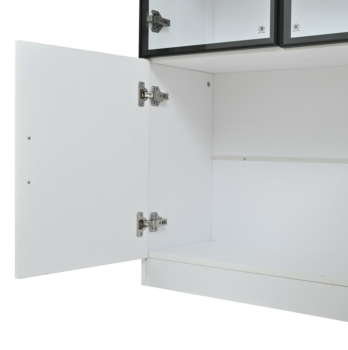VITRINA, 120/32/200 cm, MDF/staklo bijela, s LED rasvjetom i 6 vrata - bijela, drvni materijal (120/200/32cm) - BEAOK