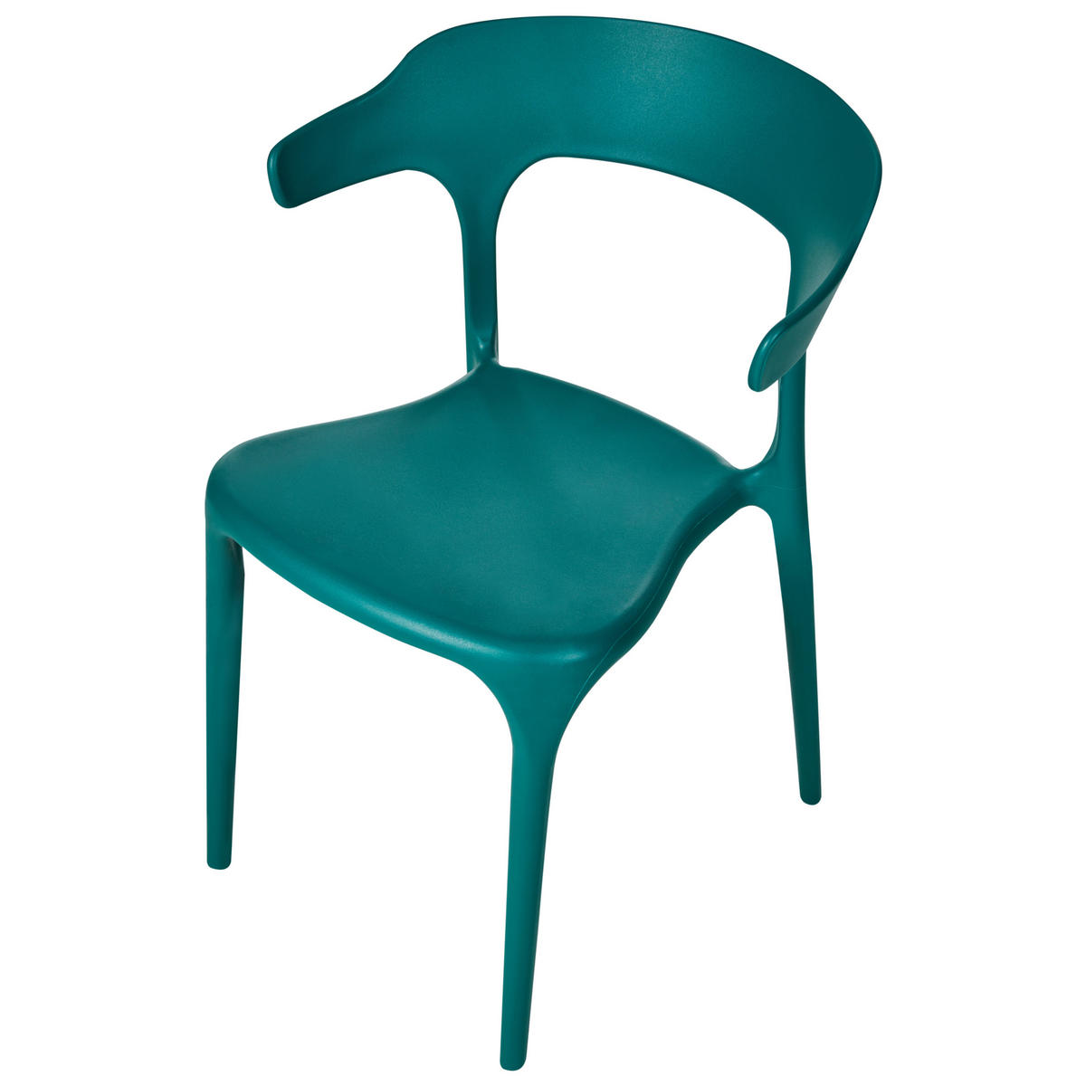 GARTENSTUHL 4er-Set Blaugrün Gubbio - Jadegrün, Kunststoff (50/76/49cm) - Beliani