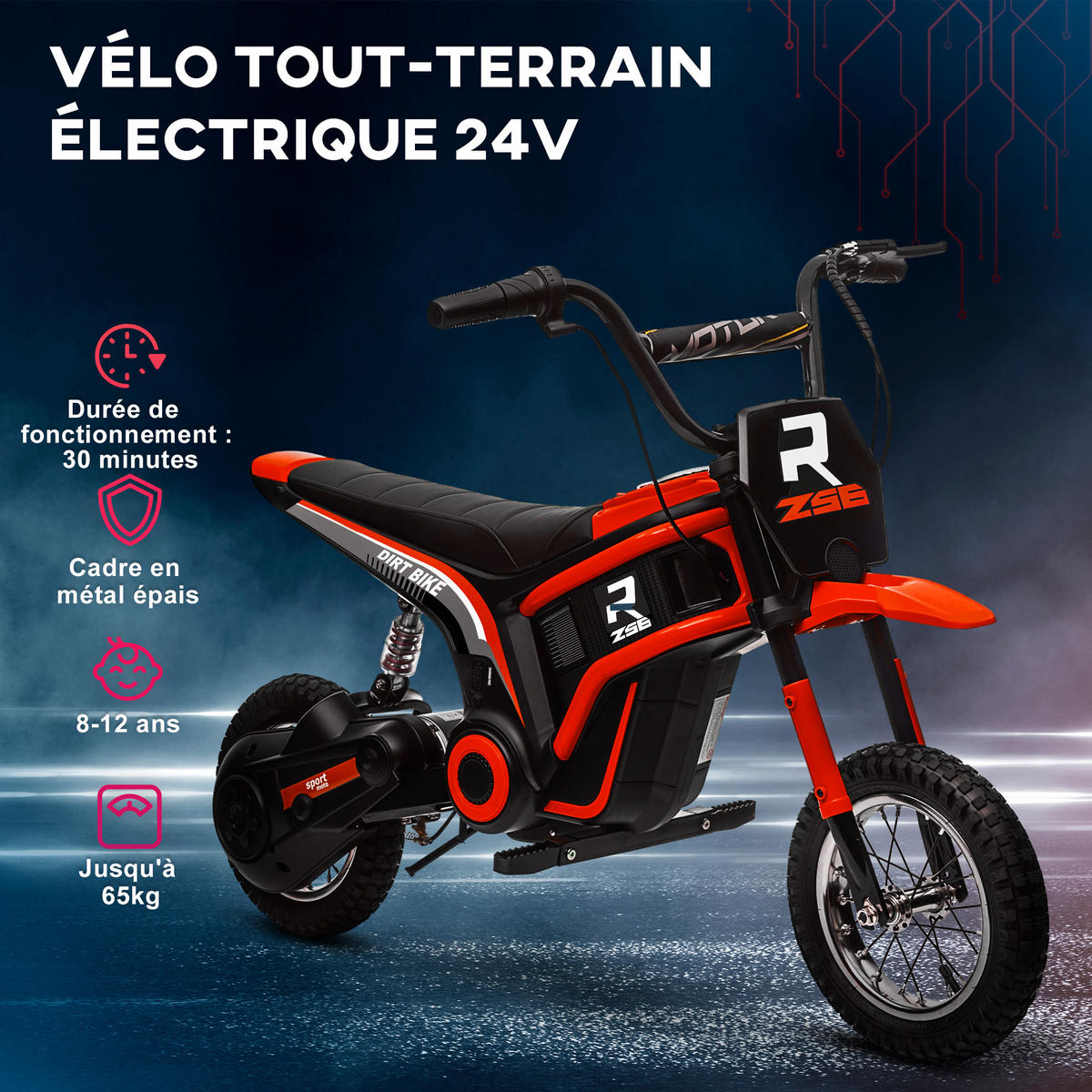 ELEKTRO-MOTORRAD DE-13147 8-16 km/h Rot - Rot, Kunststoff (119/64/76.5cm) - ComfortXL