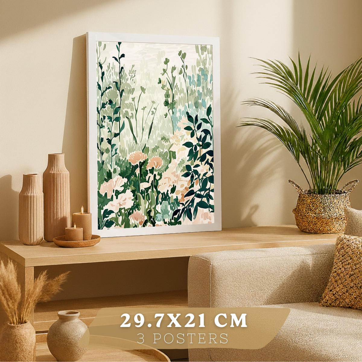 PLAKAT Sada 3 Les A3 Bílý rám - bílá, papír (29.7/1/42cm) - Nacnic