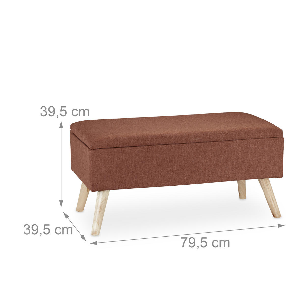 SITZBANK - Braun, Holz/Holzwerkstoff (79.5/39.5/39.5cm) - Relaxdays