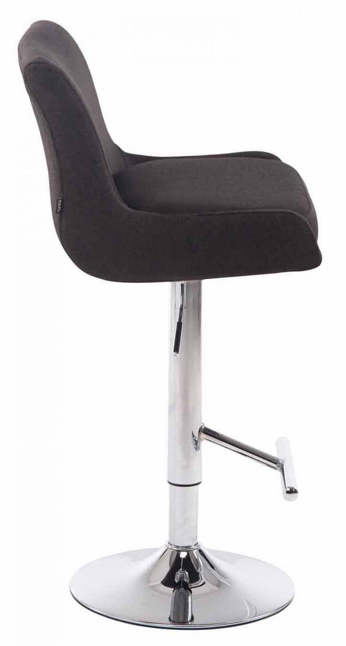 BARHOCKER 2er Set Stoff dunkelgrau - Chromfarben/Dunkelgrau, Textil/Metall (43/90/50cm) - CLP