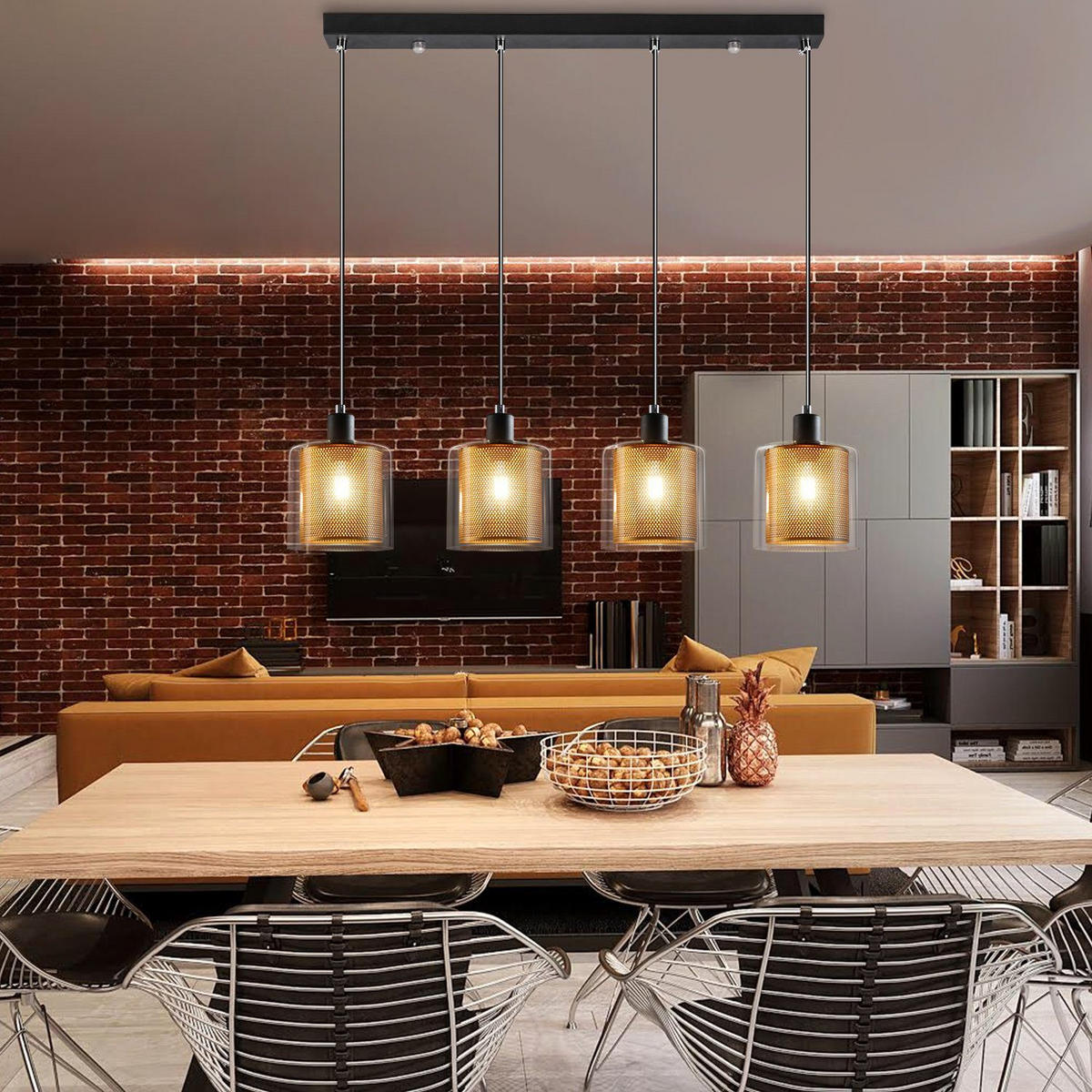 PENDELLEUCHTE Lila 150/13/17.5 cm - Goldfarben, Metall (150/13/17.5cm) - ZMH