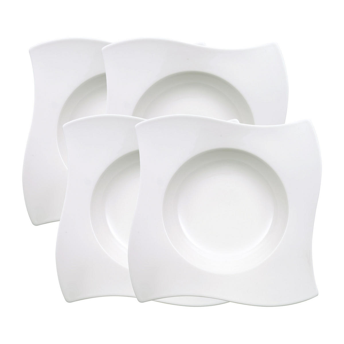 PASTATELLER NewWave weiß 28 x 28 cm 4er Set - Weiß, Keramik (1cm) - Villeroy & Boch