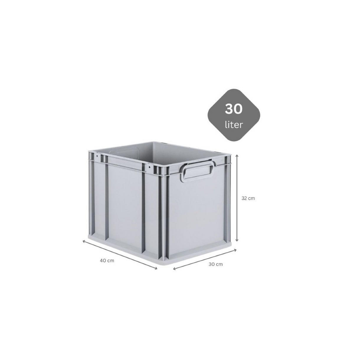 EUROBOX 4x Nextgen Economy Mit Scharnierdeckel Grau/BlauGriffe Geschlossen 30 Liter - Blau, Kunststoff (30/32/40cm) - PROREGAL