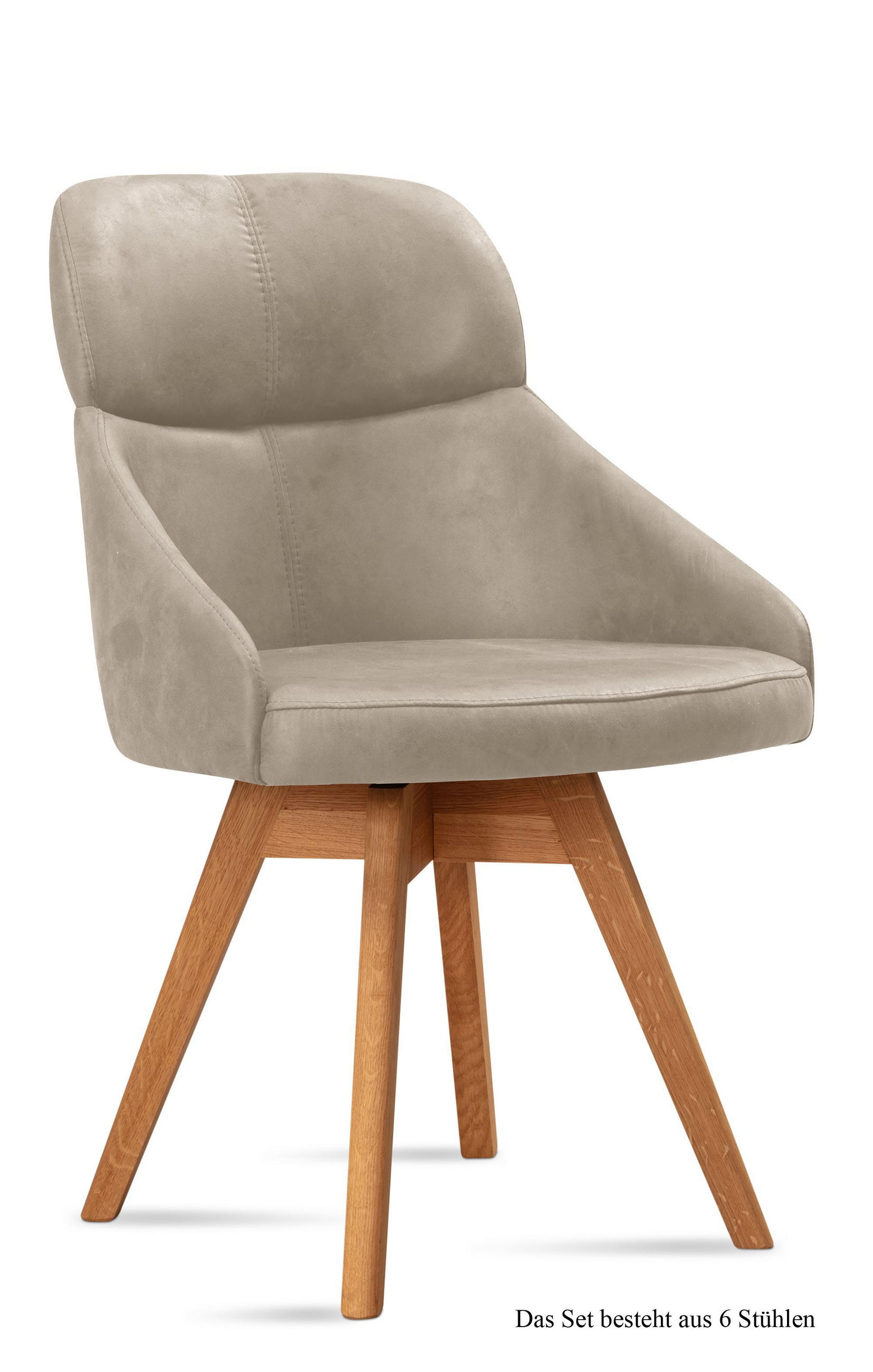 ESSZIMMERSTUHL drehbar (6er-Set) Drala 52x82x63 Eiche geölt/Natur - Eichefarben/Naturfarben, Kunststoff (63/82/52cm) - 58aufmkessel