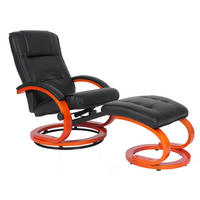 RELAXSESSEL MIT HOCKER Schwarz - Schwarz, Textil (66/104/89cm) - MCW