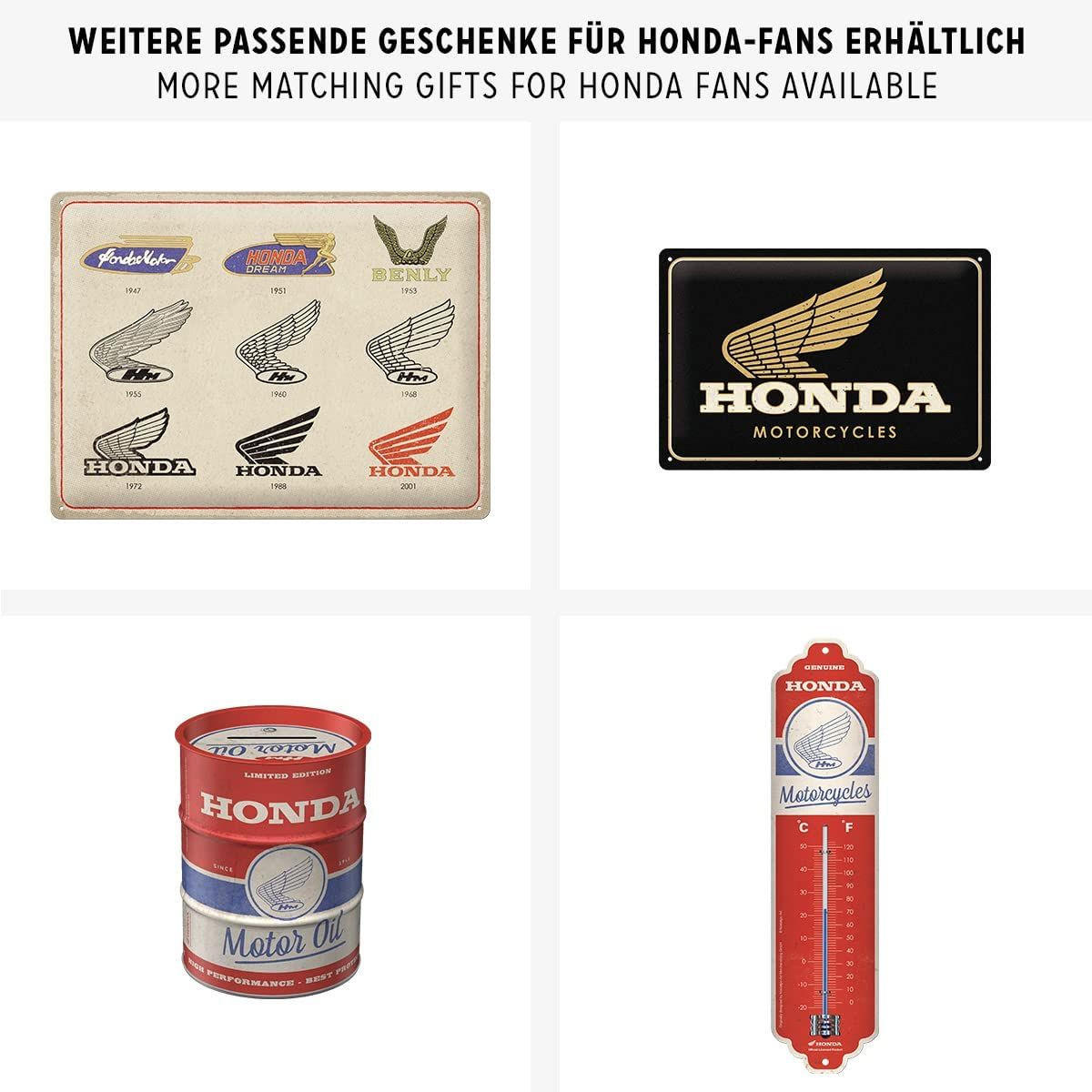 BLECHSCHILD 30/40 cm Honda MC Parking Only - Multicolor, Metall (30/40/0.2cm) - Nostalgic-Art
