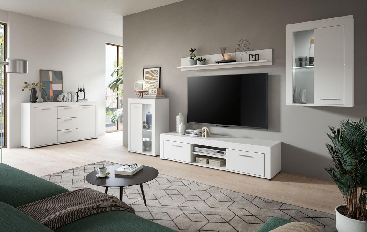 VITRINE JAM (B/H/T: ca. 60/86/35 cm) in weiß/weiß - Weiß, Holzwerkstoff (60/86/35cm)