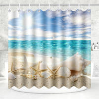 DUSCHVORHANG Polyester 180 x 200 cm schimmelresistent waschbar wasserdicht mit Haken - Multicolor, Textil (180/200cm) - MCBOSON