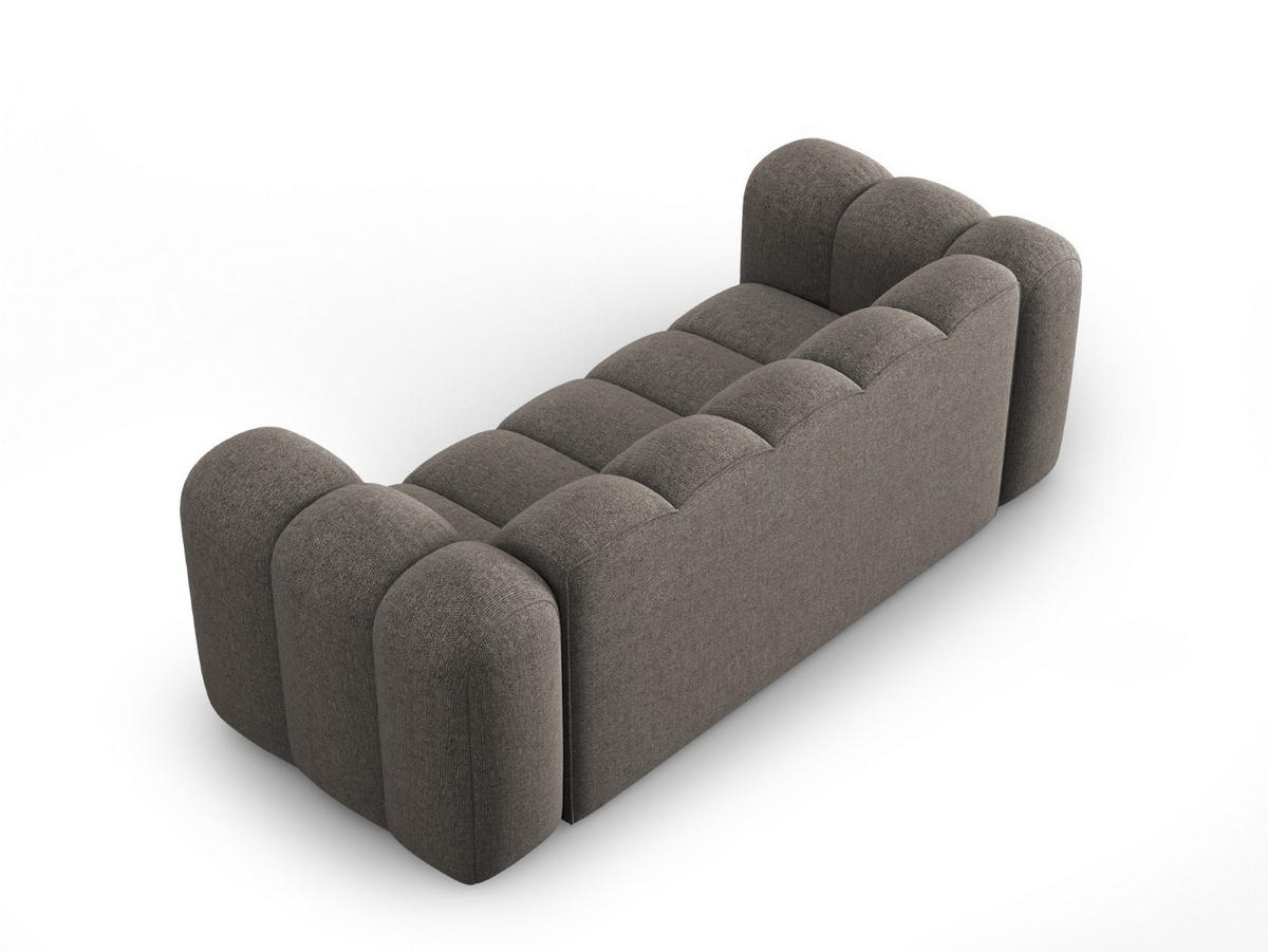 SOFA Lupine aus Chenille-Stoff grau 2 Sitzplätze - Grau, Textil (95/70/200cm) - Micadoni
