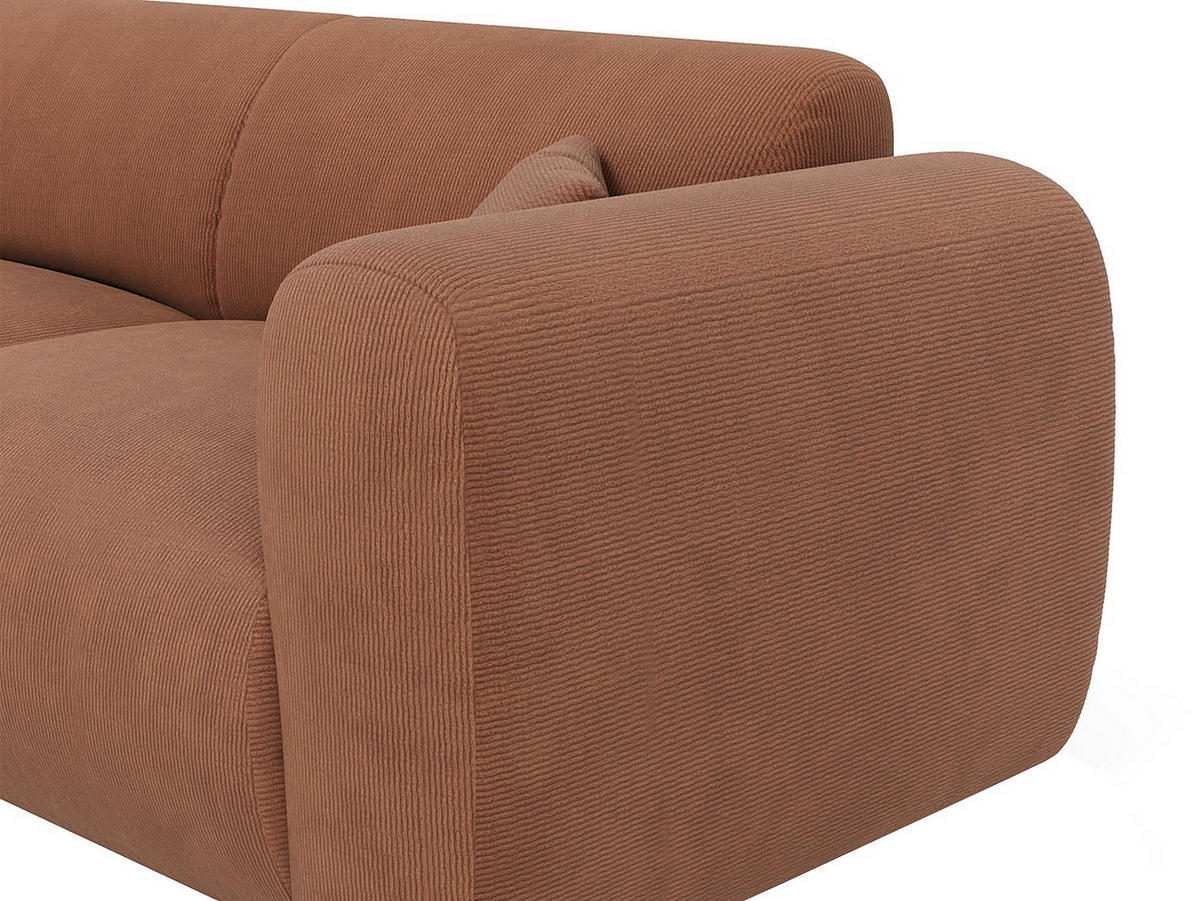 SOFA - 5 Personen - samt - terracotta Pogni - Terracotta, Textil (280/165cm) - Vente-Unique