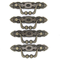 SCHRANKGRIFF 4er-Set Bronze Vintage Metall Lochabstand 87 mm mit Schrauben - Bronzefarben, Metall (3.9/1/11cm) - MCBOSON