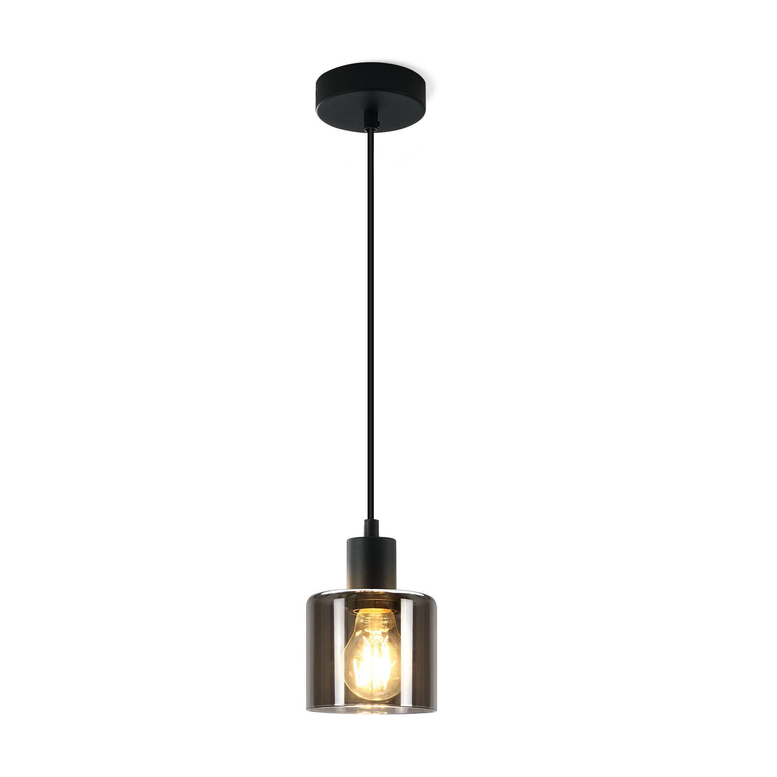 HÄNGELEUCHTE Verena 11/11/195 cm - Grau, Glas (11/11/195cm) - Nettlife