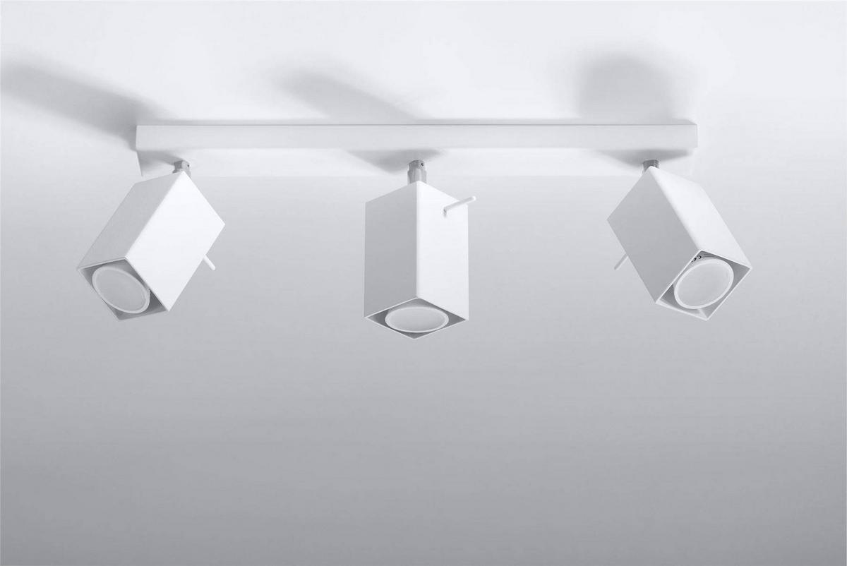 DECKENLEUCHTE Stahl Weiß 3-flammig Spots - Weiß, Metall (45/8/15cm) - Sollux Lighting