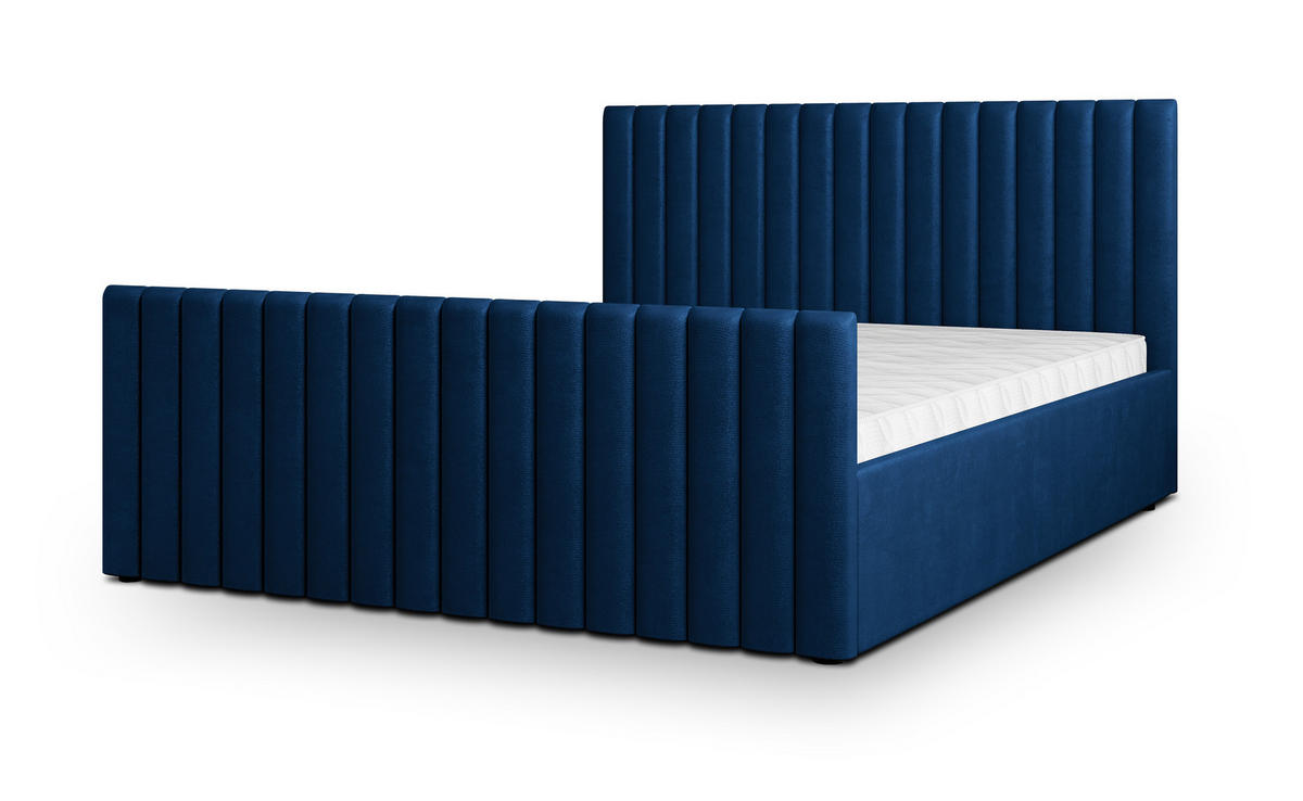 POLSTERBETT CANOVA 180x200 cm mit Bettkästen - Blau - Blau, Holz (180/200cm) - MASSENO