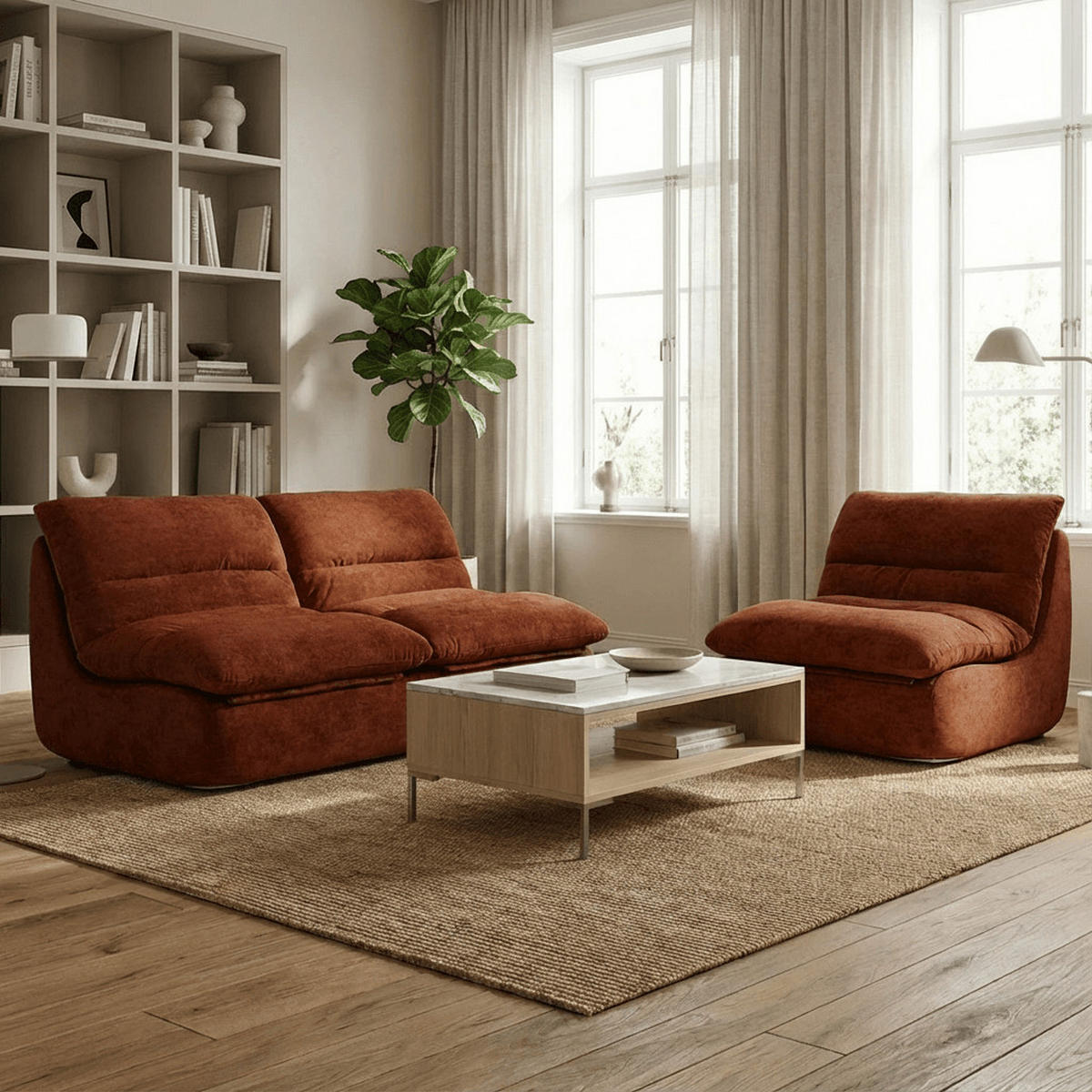 SITZGARNITUR Nuvia Sofa und Sessel Schokolade und Schokolade - Dunkelbraun, Textil (160/73/100cm) - COCO Living