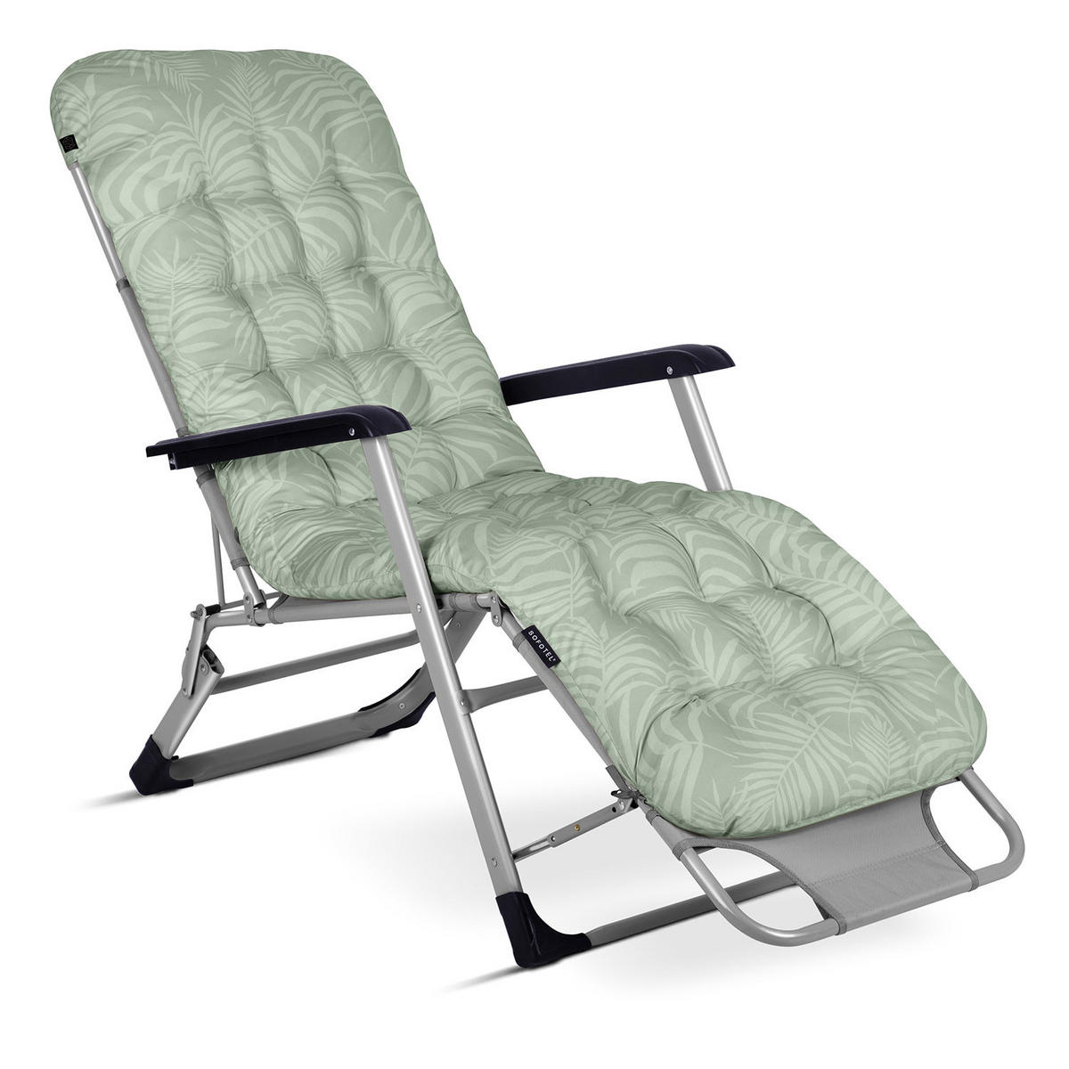 GARTEN-RELAXSESSEL Klappbarer mit Kissen, Hellgrün - Hellgrün, Metall (60/102/110cm)