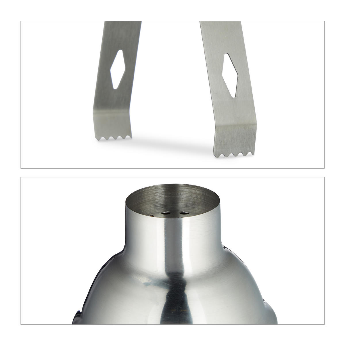 KOKTAILOVÁ súprava 5 ks. - strieborná, kov (25.5/9/29cm) - Relaxdays