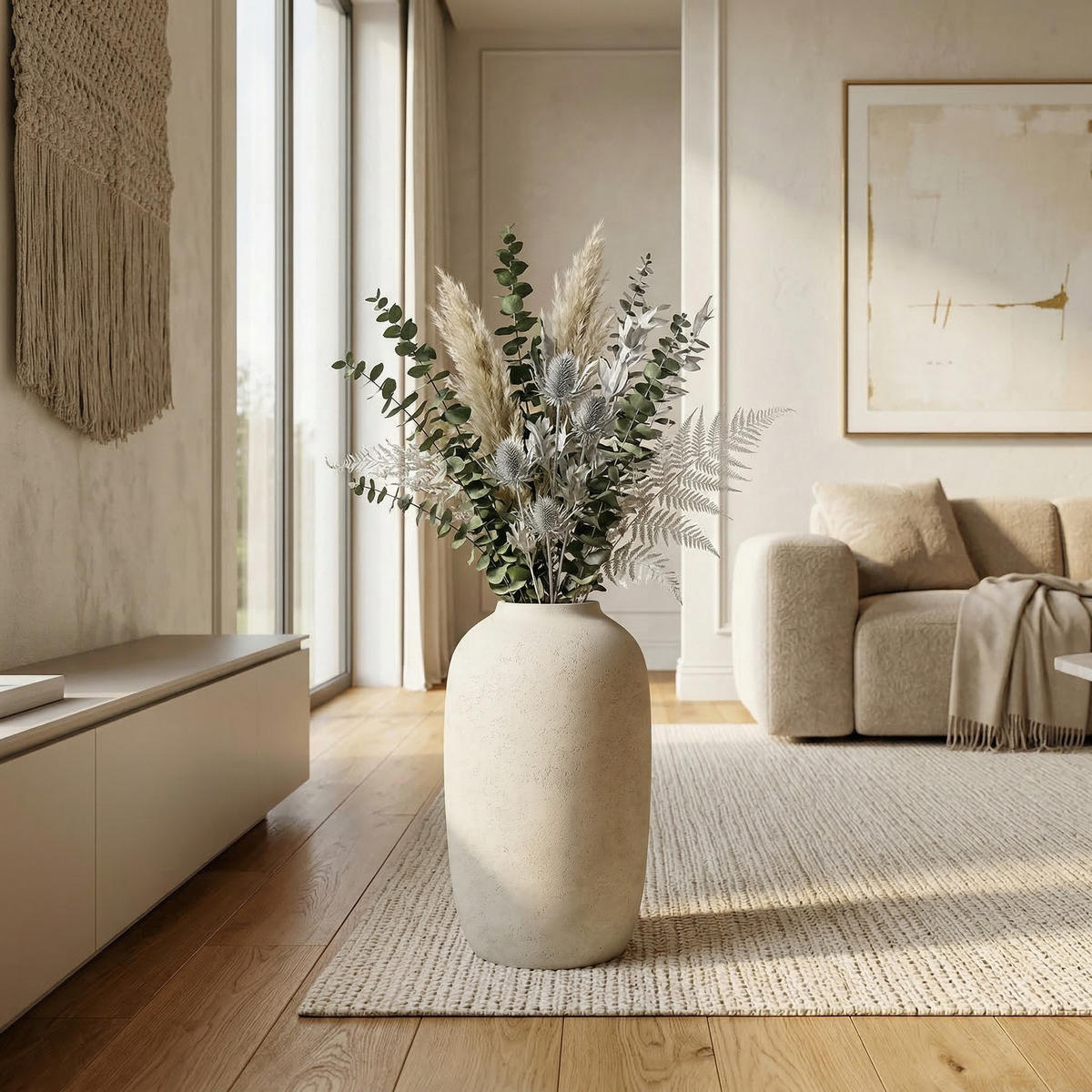 KERAMIKVASE rund weiß Innen & Außen, 30×51 cm - Weiß, Keramik (51cm) - Biohort