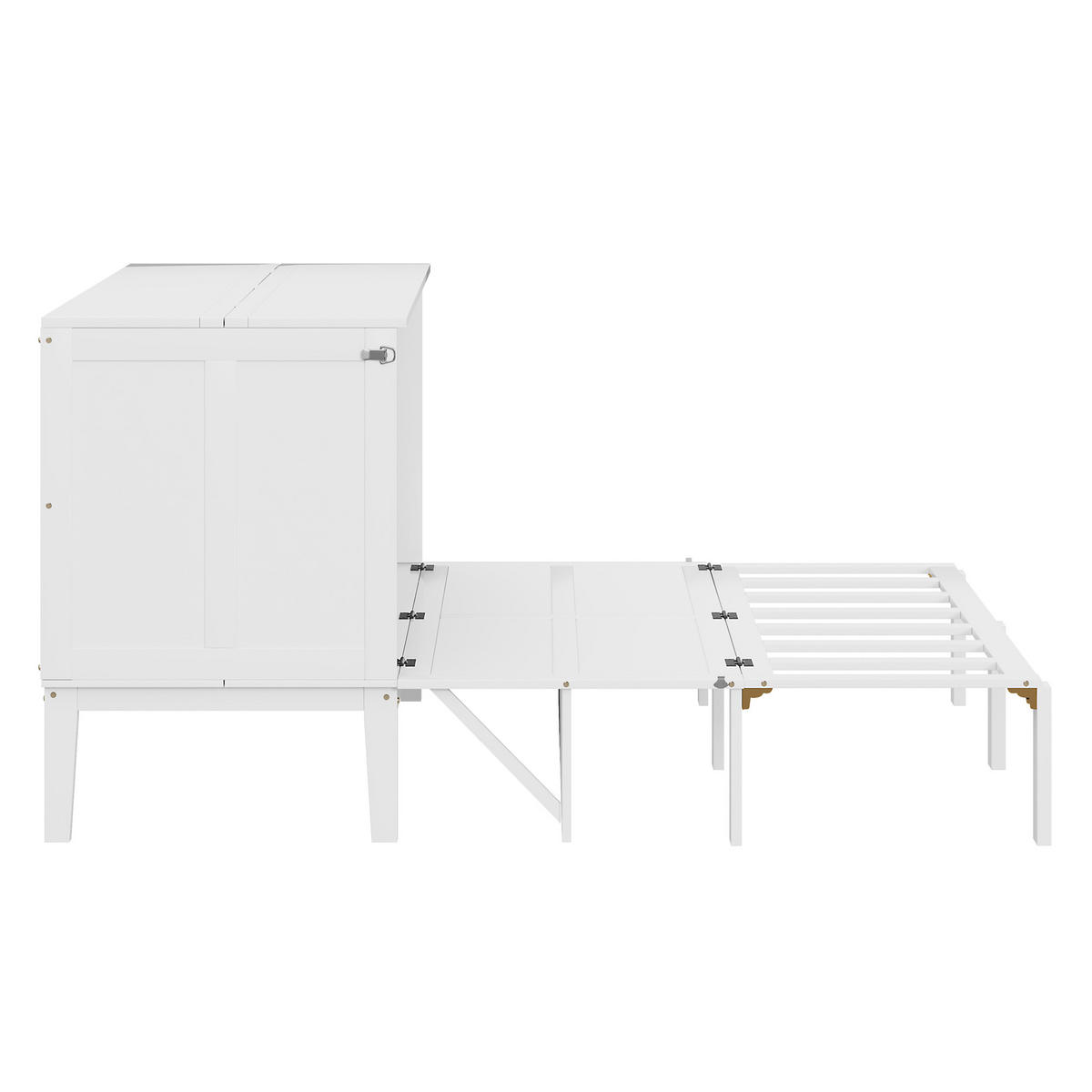 SCHRANKBETT 140/200 cm Weiß mit Lattenrost und platzsparendem Design - Weiß, Holz (140/200cm) - OKWISH