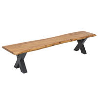 BANK MAMMUT NATURE Akazie Natur 160cm - Braun, Holz/Metall (160/45/40cm) - riess-ambiente