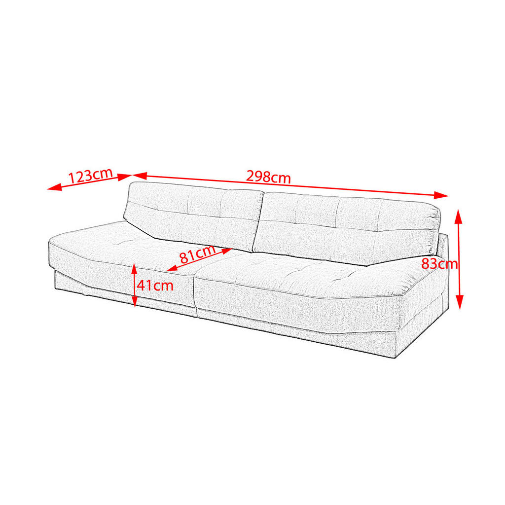 Thumbnail - Kawola Sofa, Beige, Textil, Echtholz, 3-Sitzer, Füllung: Kaltschaum, 298x83x123 cm, Wohnzimmer, Sofas & Couches, Sofas