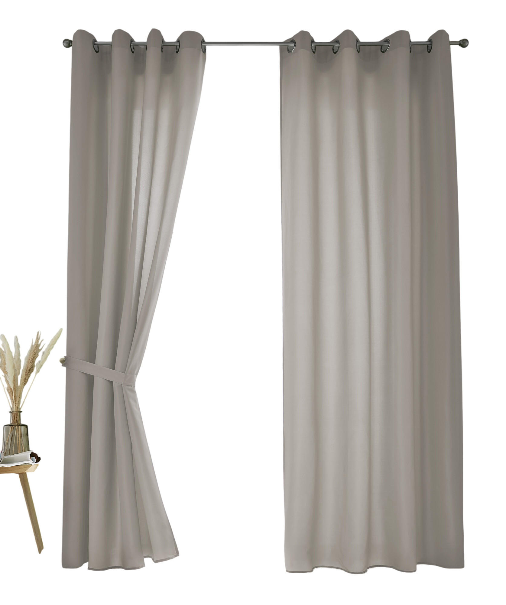 VORHANG 2ER SET BERLIN HxB 225x140cm Stein - Pinienfarben, Textil (140/225/225cm) - Gardinenbox