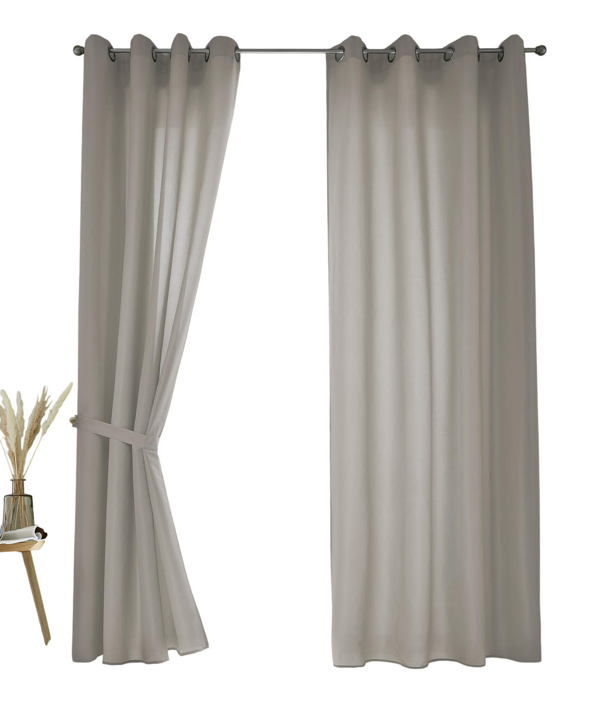 VORHANG 2ER SET BERLIN HxB 225x140cm Stein - Pinienfarben, Textil (140/225/225cm) - Gardinenbox