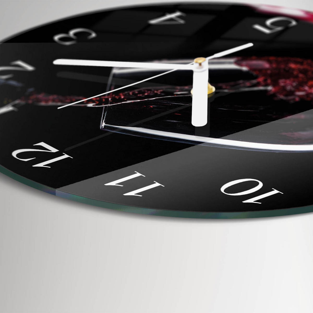WANDUHR fi30 cm - Wein - Schwarz, Glas (30/30/0.4cm) - TULUP