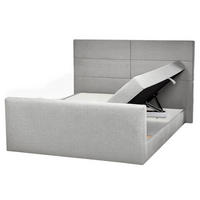 BOXSPRINGBETT 160x200 cm Grau Aristocrat - Hellgrau, Textil (160/200cm) - Beliani