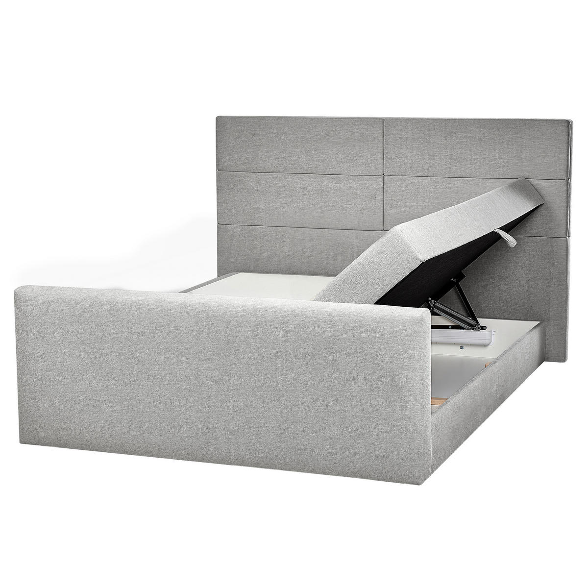 BOXSPRINGBETT 160x200 cm Grau Aristocrat - Hellgrau, Textil (160/200cm) - Beliani