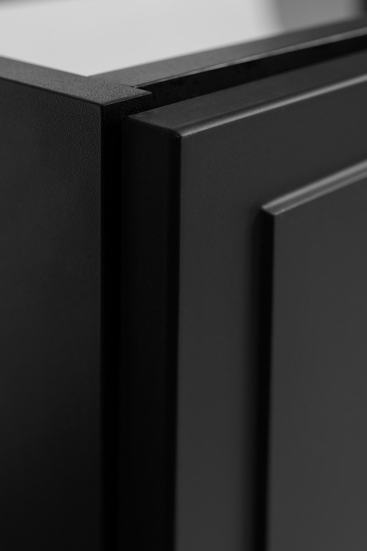 WASCHBECKUNTERSCHRANK CLASSIC 140 cm mit Arbeitsplatte Farbe: Matt Schwarz mit einem Regal Matt Schwarz - Schwarz, Holzwerkstoff (140/58/46cm) - Rodan