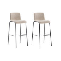 BARHOCKER 2er Set Stoff creme - Creme/Schwarz, Textil/Metall (43/100/48cm) - CLP