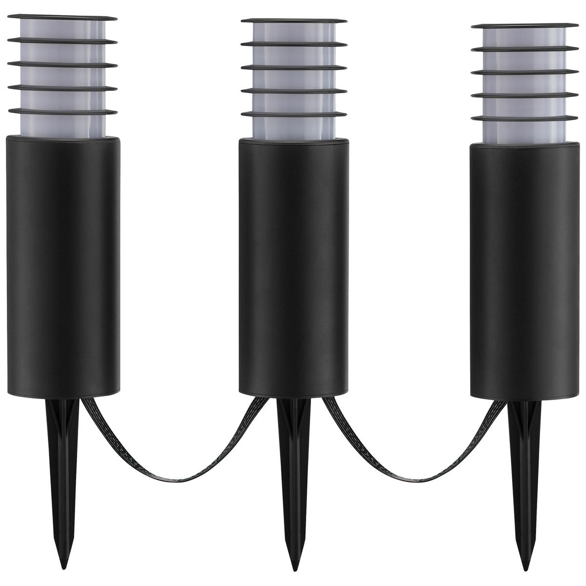 LED AUßENLEUCHTE Carosu Schwarz 7,6/7,6/38,8 cm - Schwarz, Kunststoff (7.6/7.6/38.8cm) - Brilliant