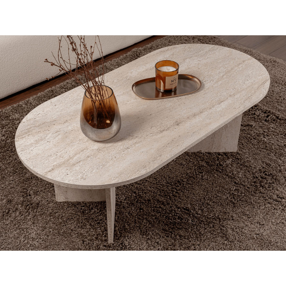COUCHTISCH - iris 119/60/39,8 cm - Sandfarben, Holzwerkstoff (119/60/39.8cm) - Calicosy