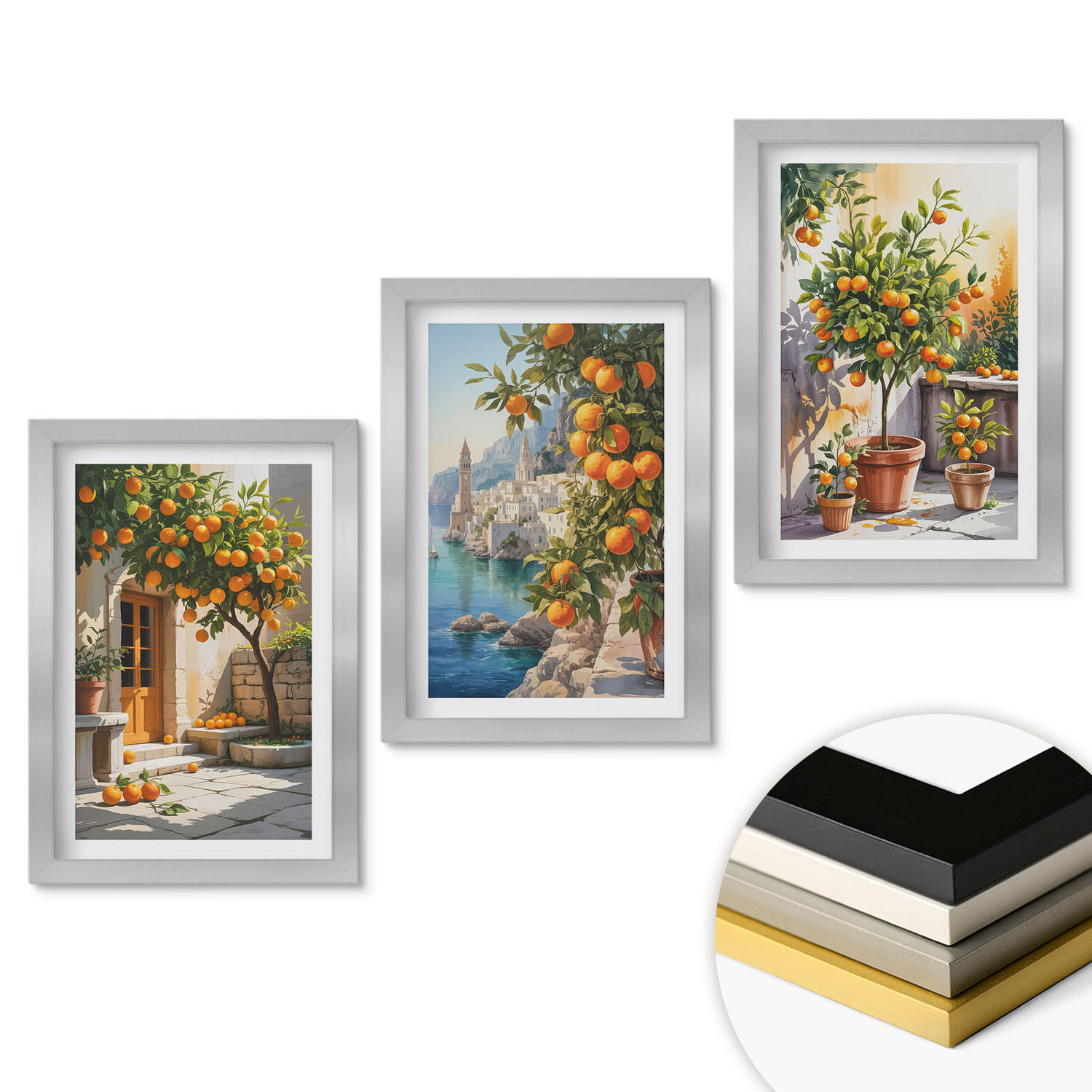 ArtPrintCave Wandbilder Silber 20x30 cm