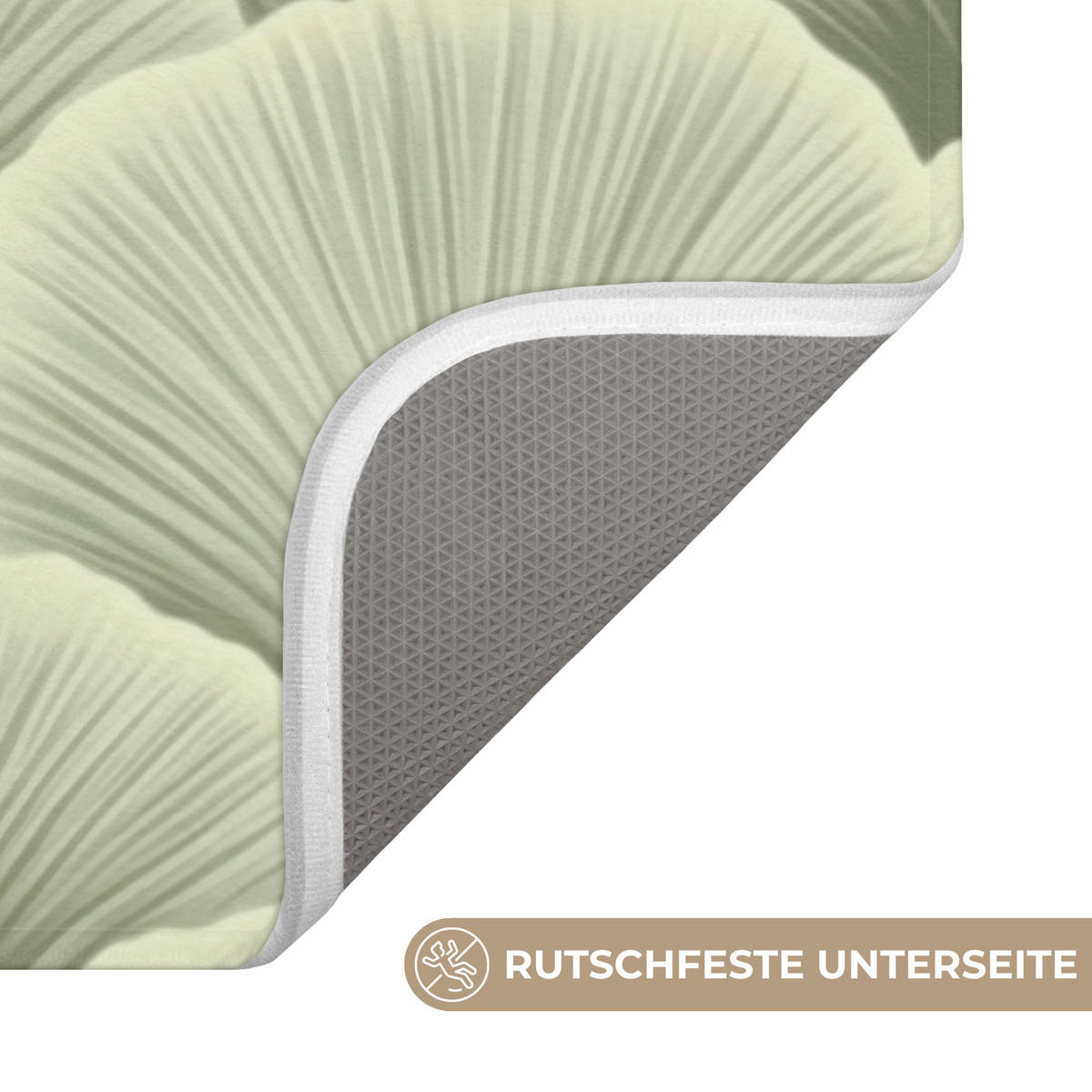 WC PŘEDLOŽKA Vějíř - list - zelený 55x60 cm - pastelově zelená, textil/plast (55/1cm) - OnlyWow