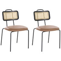 JÍDELNÍ ŽIDLE 2 ks sada Kov Hnědá Adelanto - hnědá, kov/plast (48/81/58cm) - Beliani