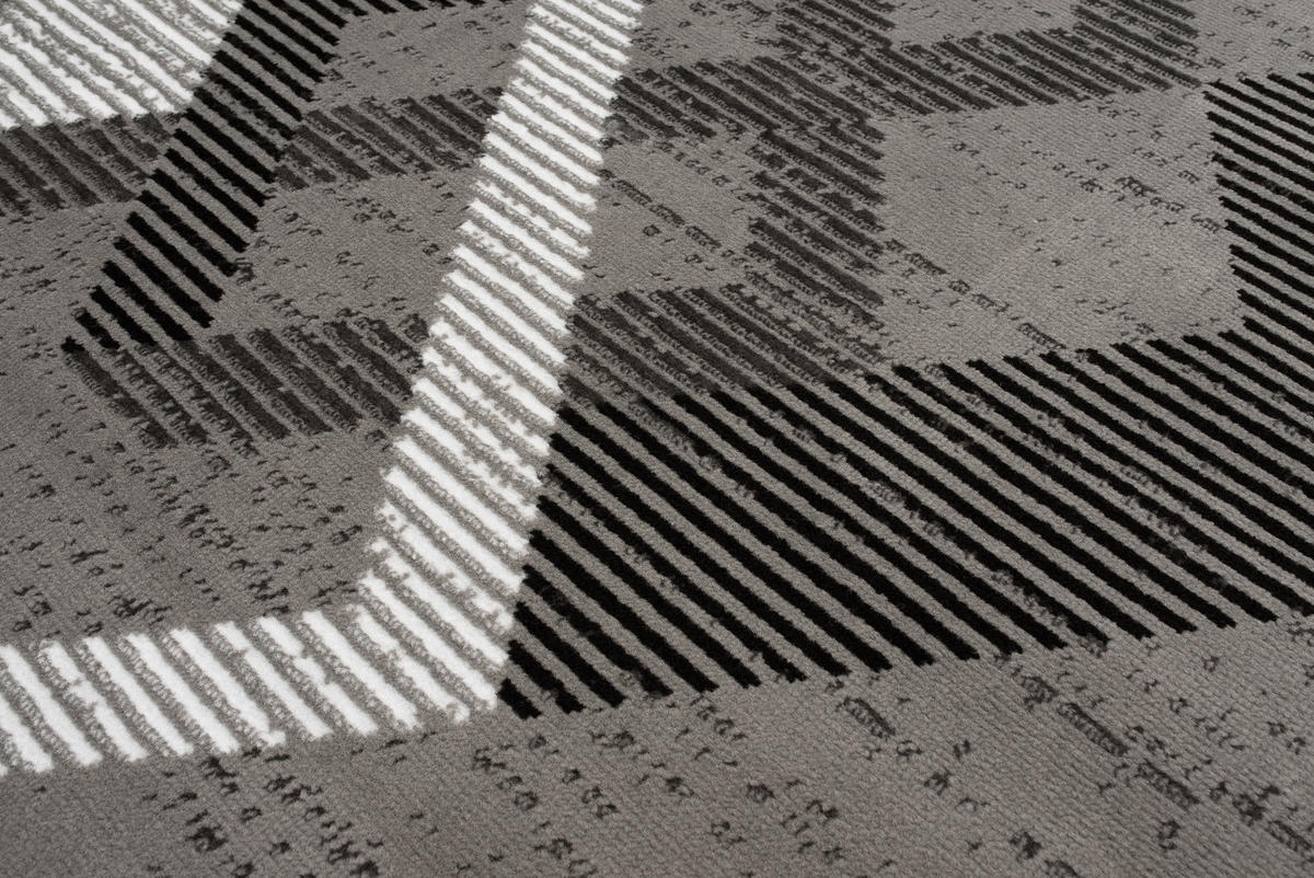 TEPPICH LUXURY Grau Rauten Geometrisch 140/200 cm - Grau, Textil (140/200cm) - Tapiso
