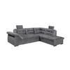 ECKSOFA mit Schlaffunktion und Bettkasten, verstellbare Armlehnen - Anthrazit, Textil (283/217cm) - ed exciting design