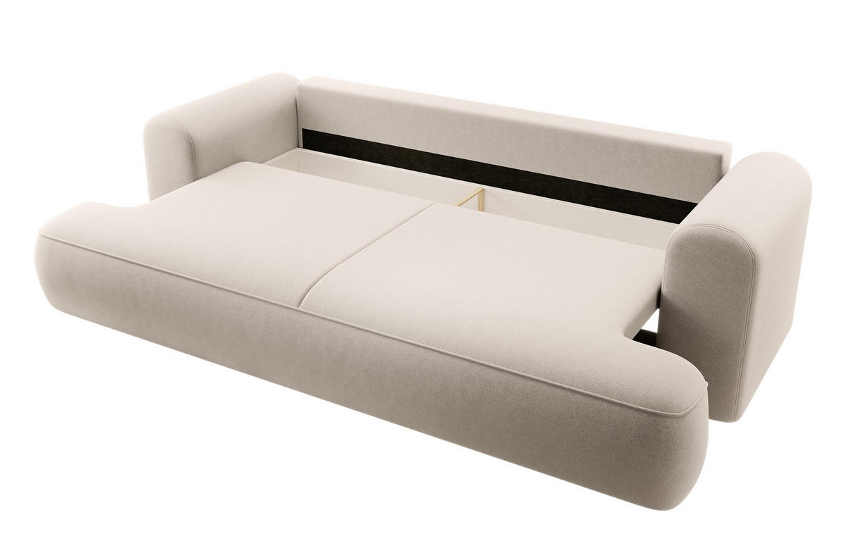 SCHLAFSOFA Ovo Hellbeige Velours - Beige, Textil (250/97/110cm) - Selsey