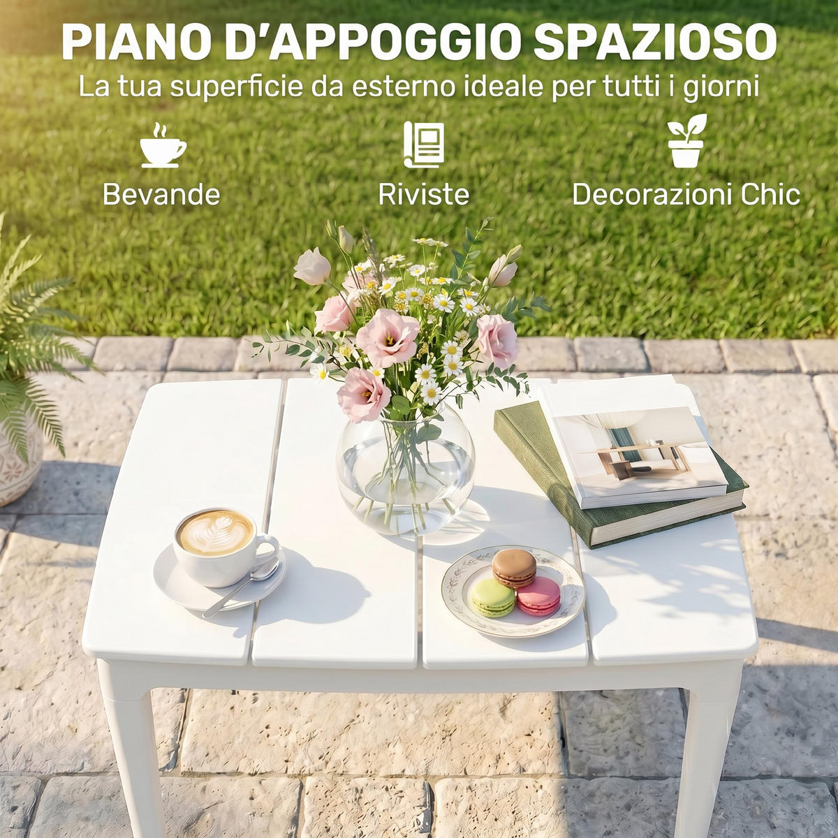 GARTENTISCH,CREMEFARBEN,1 Stück - Beige, Kunststoff (70/53/39cm) - GiPP