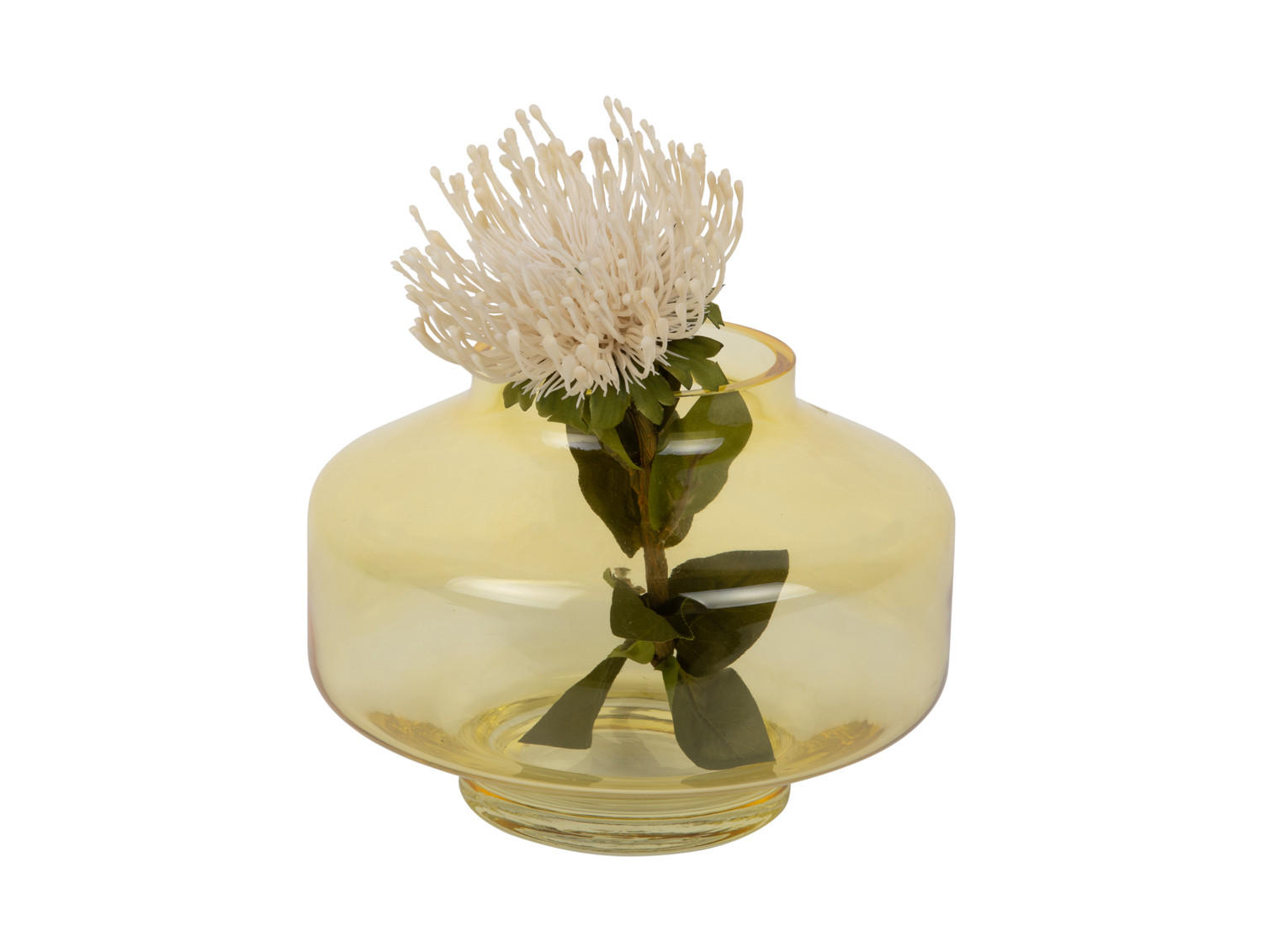 VASE Pasmoso Gelb 22/22/16.5 cm - Gelb, Glas (16.5cm) - Present Time